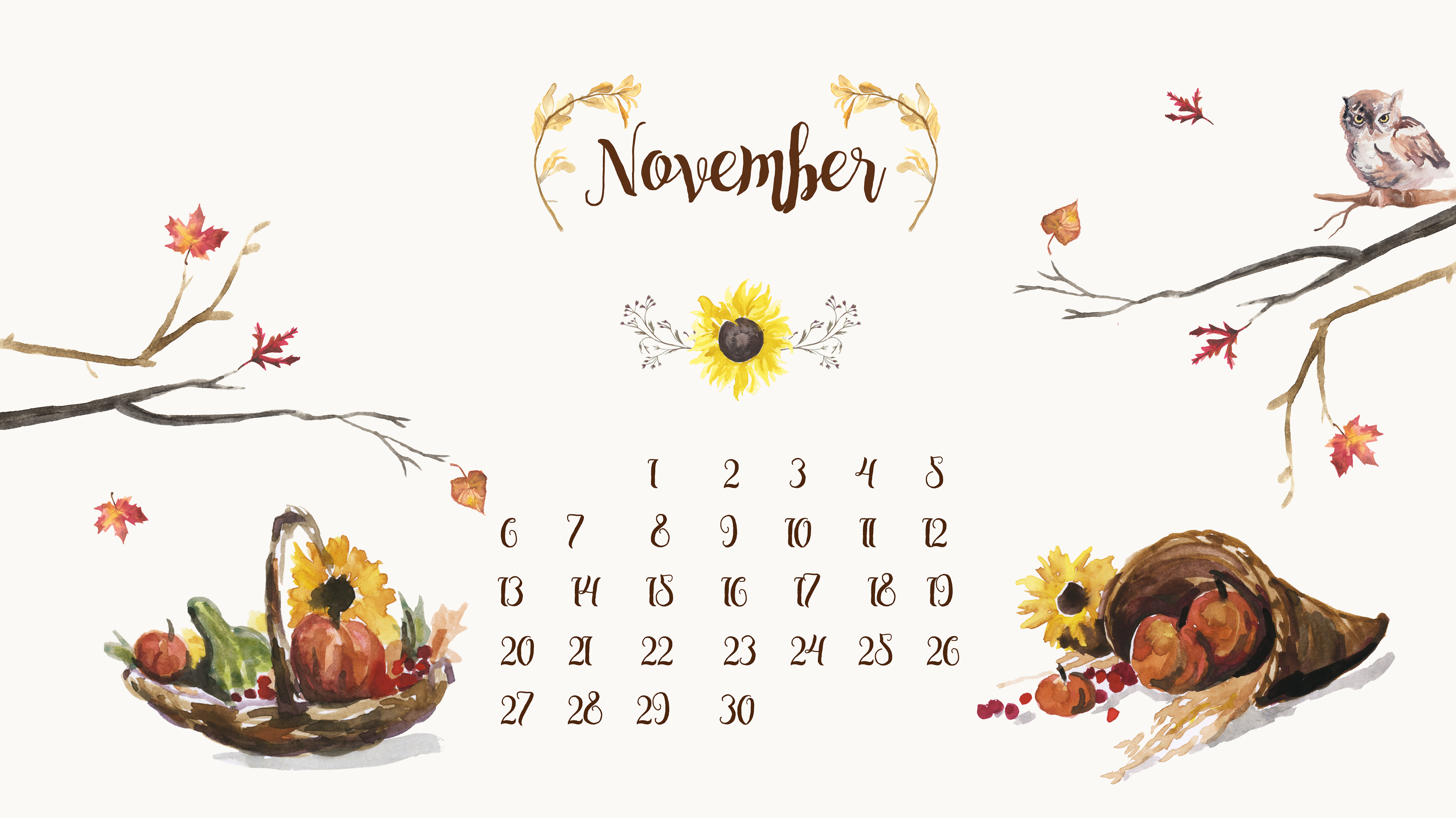 Free Desktop Calendar Background // November Live Love Simple