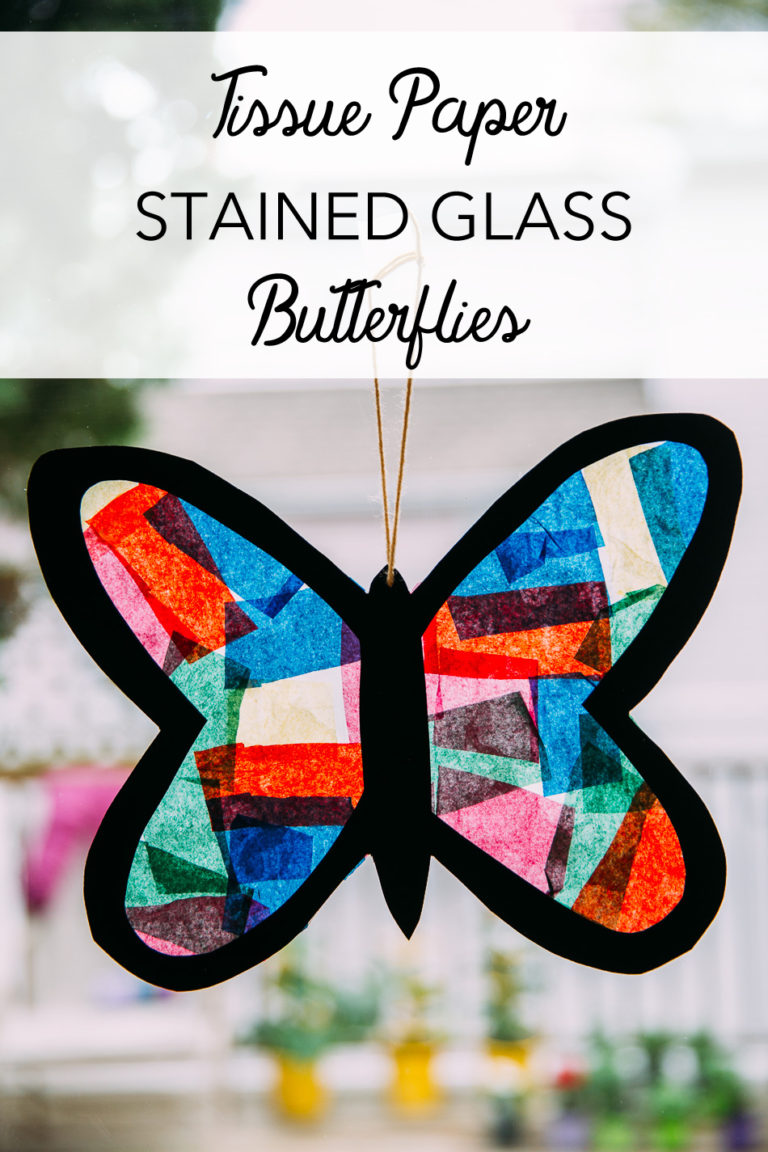 Tissue Paper Stained Glass Butterflies